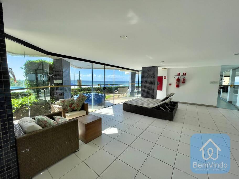 Apartamento Completo Com Vista Mar E Pe Na Areia Salvador Luaran gambar