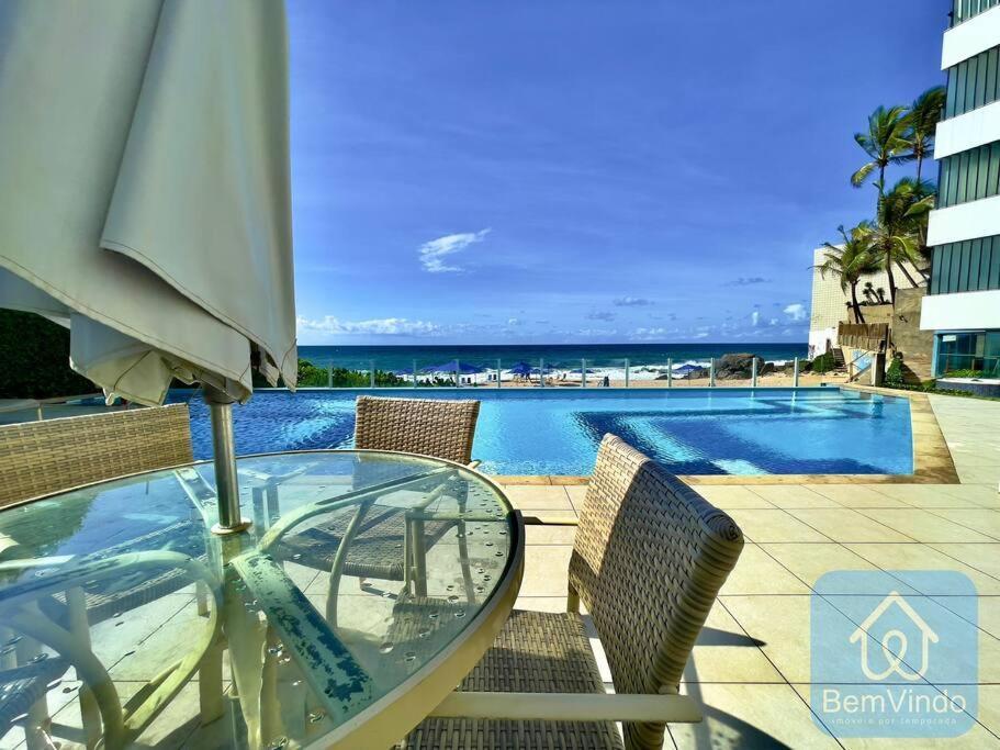 Apartamento Completo Com Vista Mar E Pe Na Areia Salvador Luaran gambar