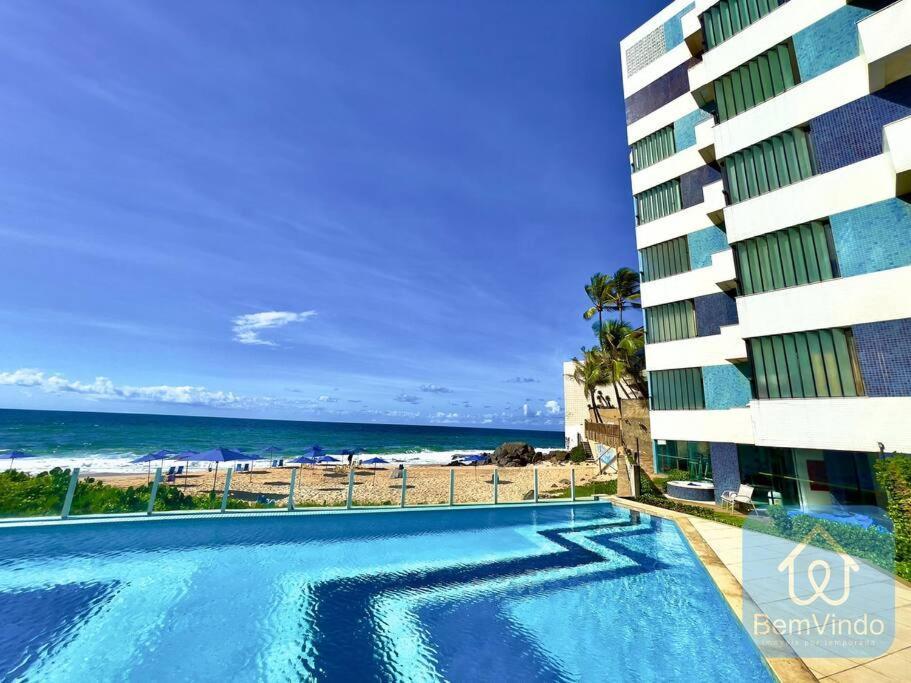 Apartamento Completo Com Vista Mar E Pe Na Areia Salvador Luaran gambar